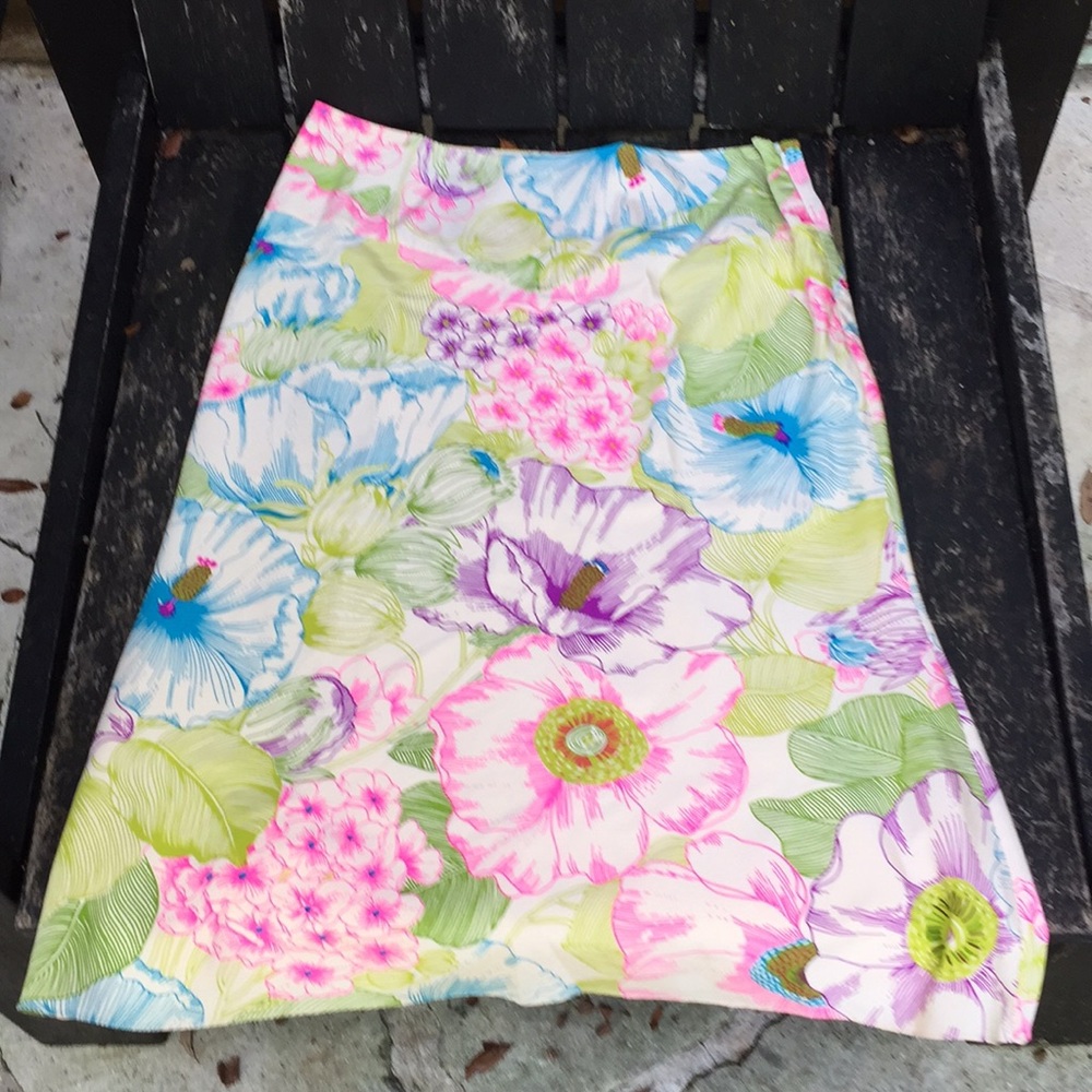 Tibi silk skirt with beautiful flower designs